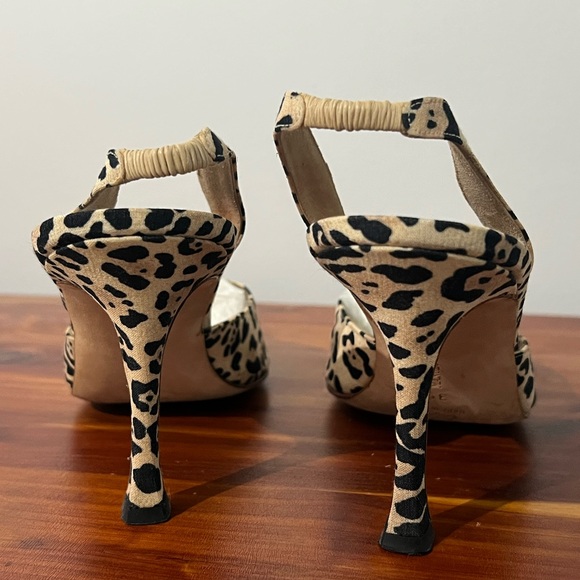 Vintage Manolo Blahnik Animal Print Slingback Heels - Picture 12 of 13